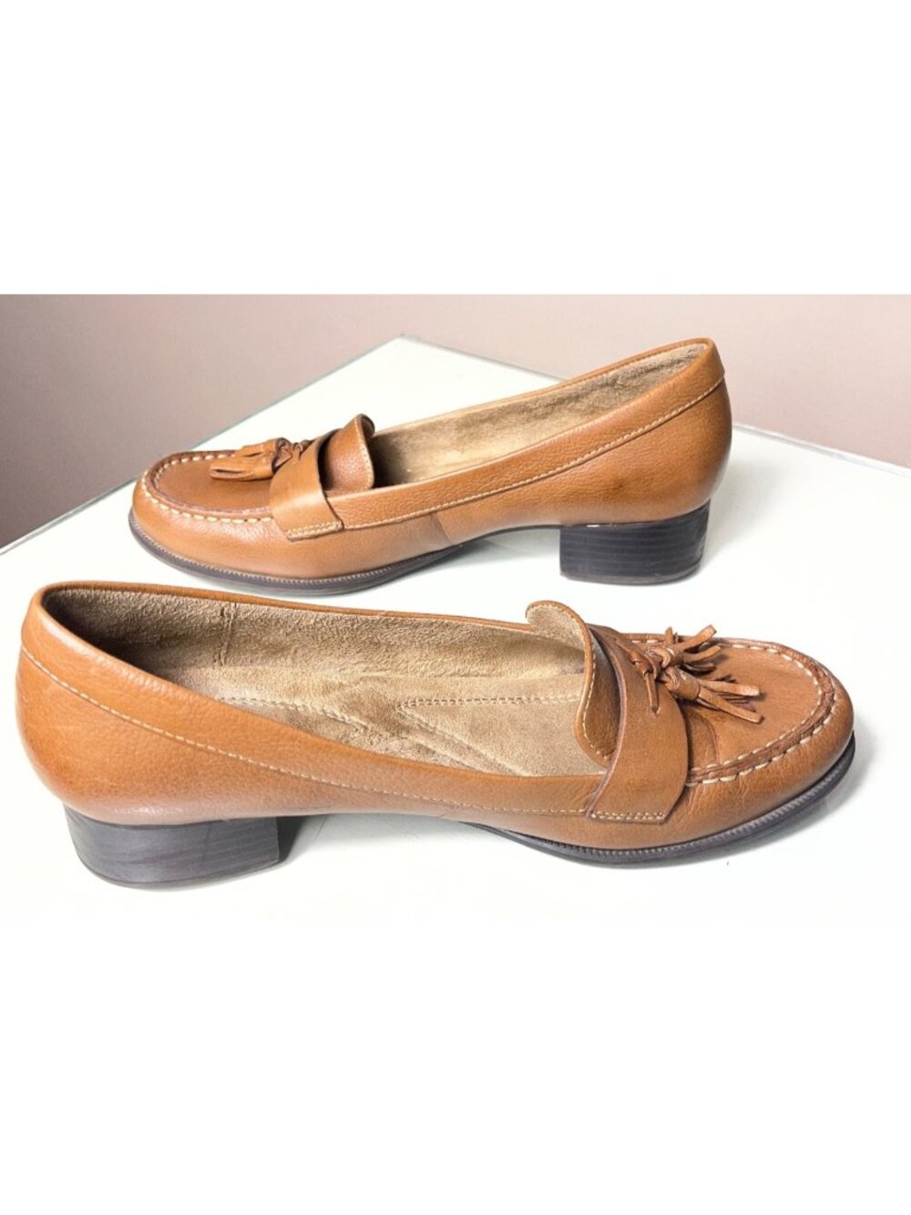 Naturalizer Barrie Loafers Leather Tan Tassel Comfort Preppy Capsule Shoes Wom 8 - Picture 8 of 9